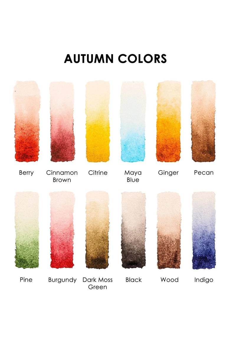 Autumn Themed Watercolor Coloring Club Box, Alternate, color, Autumn