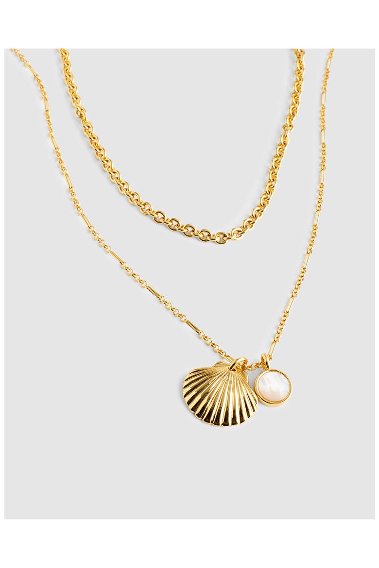 Set of 2 Necklaces, Alternate, color, ANTIQUE GOLD