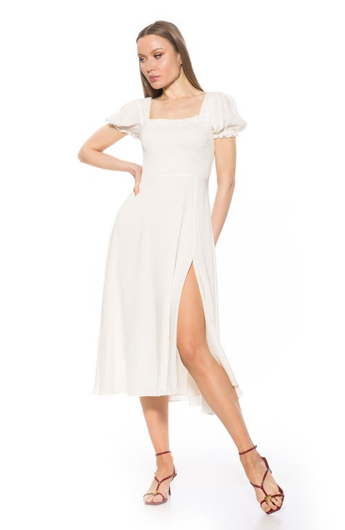 Alexia Admor Iris Smocked Short Sleeve Midi Dress
