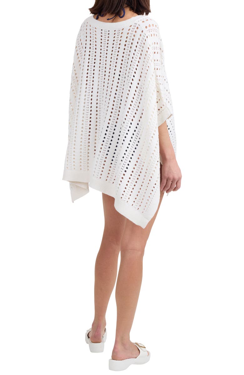 Bruno Magli Openwork Cover-Up Poncho, Alternate, color, White