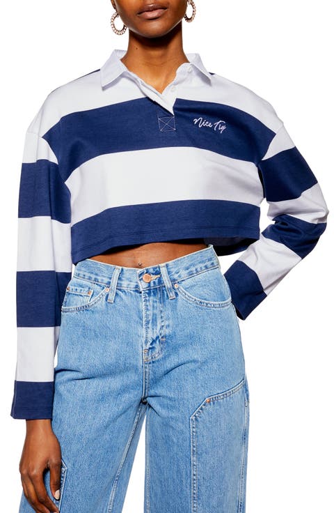Nice Try Rugby Polo Crop Top