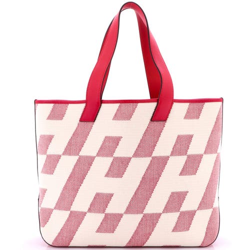Pre-owned Hermes Hermes Cabas H En Biais Tote Canvas With Leather 40 In Pink
