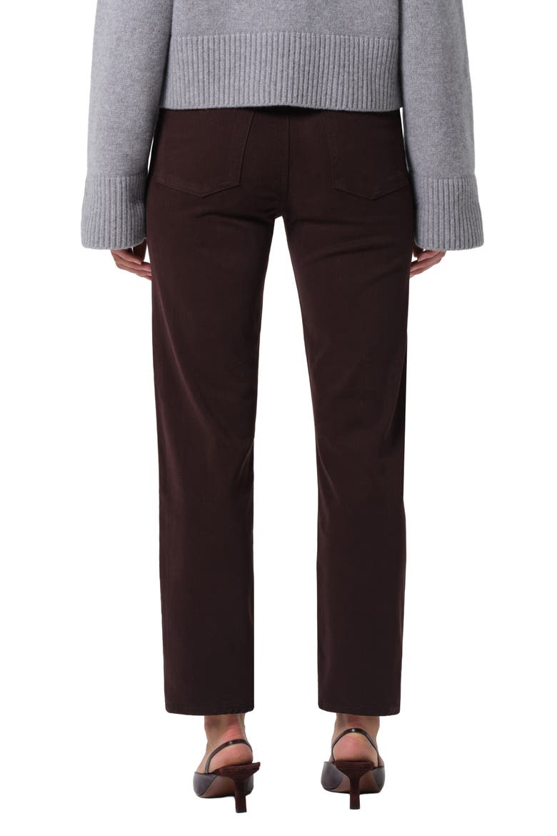 Caia High Waist Ankle Straight Leg Jeans, Alternate, color, BARRISTER DARK BROWN