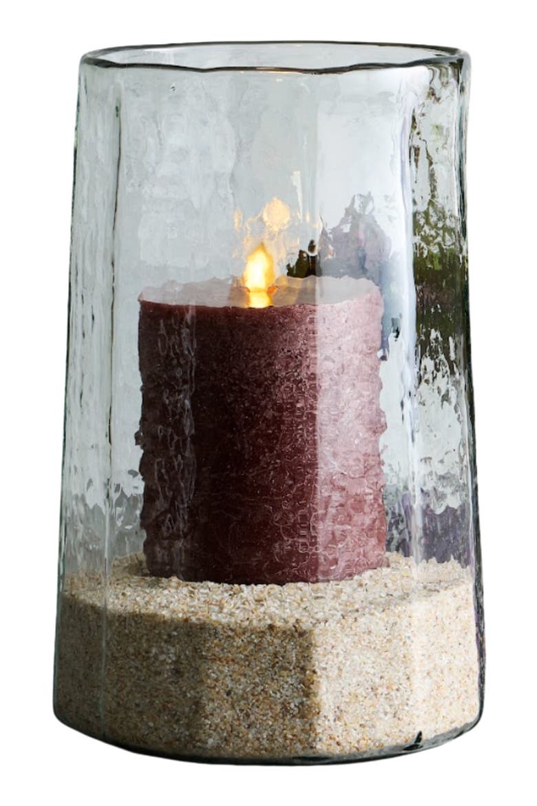 Pebbled Edge Hurricane Candle Holder Medium, Alternate, color, Natural