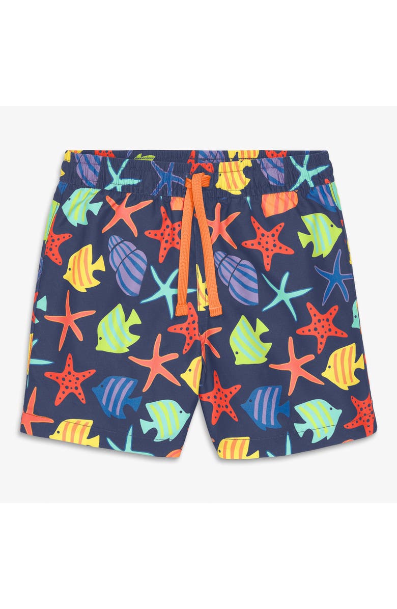 Primary Kids Swim Trunk In Under The Sea, Main, color, Sunwashed Navy Under The Sea