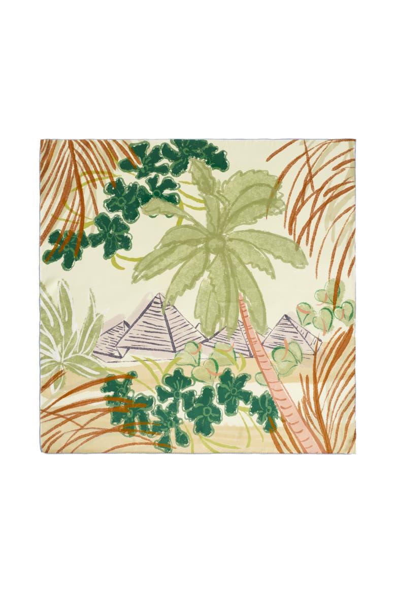 Little Dix Bay Large Silk Scarf, Main, color, Green