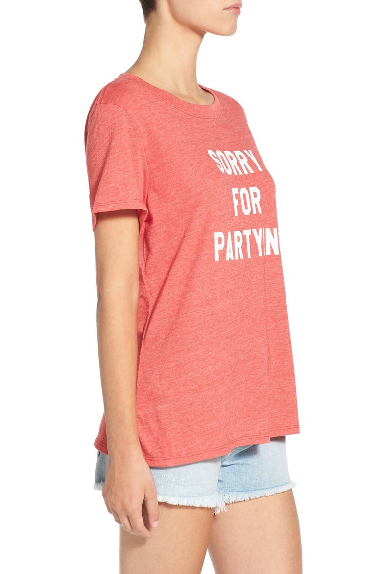 'Sorry for Partying' Graphic Tee, Alternate, color, HEATHER RED