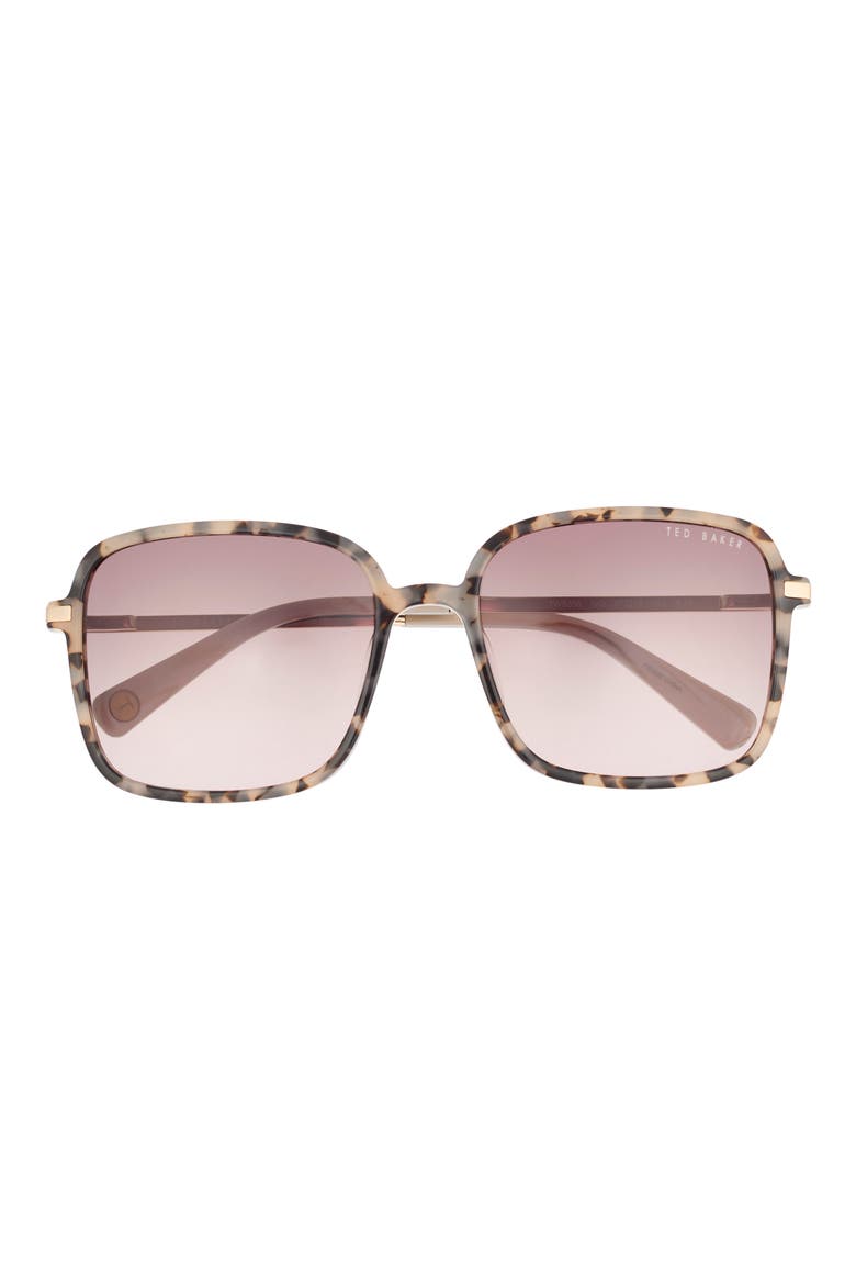 57mm Gradient Square Sunglasses, Main, color, IVORY TORTOISE