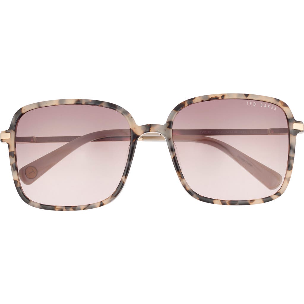 Ted Baker 57mm Gradient Square Sunglasses