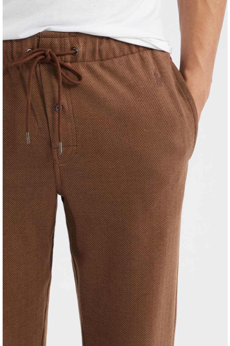 Herringbone Twill Pajama Pants, Alternate, color, BRANCH BROWN