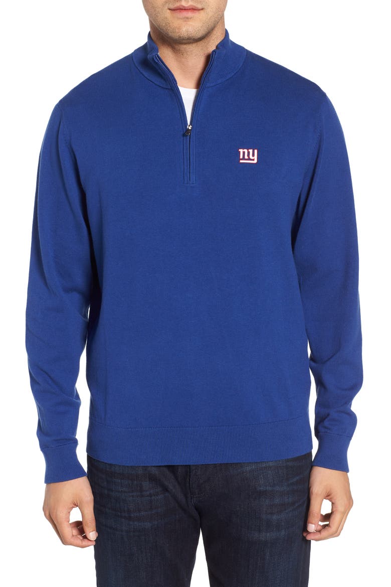 New York Giants - Lakemont Regular Fit Quarter Zip Sweater, Main, color, TOUR BLUE