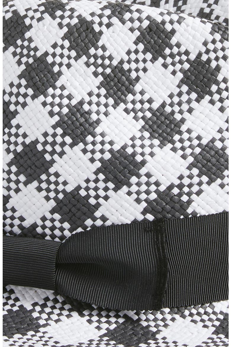 gingham trilby, Alternate, color, BLACK/ FRESH WHITE