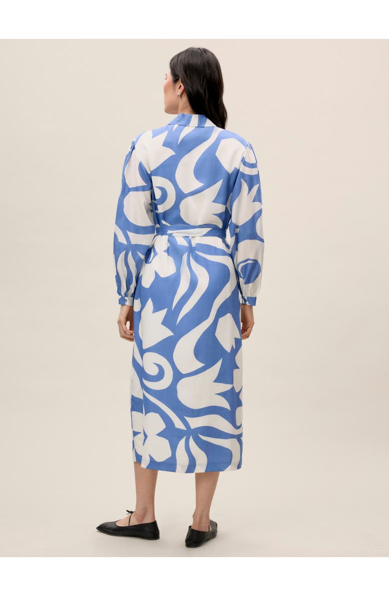 Rebecca Taylor Silhouette Fleur Long Sleeve Whisper Dress, Alternate, color, Fleur French Blue Combo