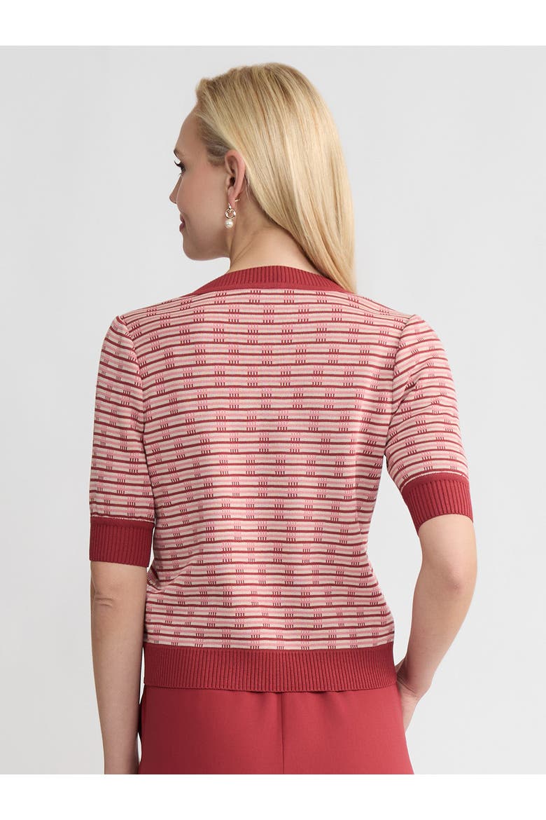 Striped Ribbed Hem Top, Alternate, color, Honeysuckle/Russet/Biscotti
