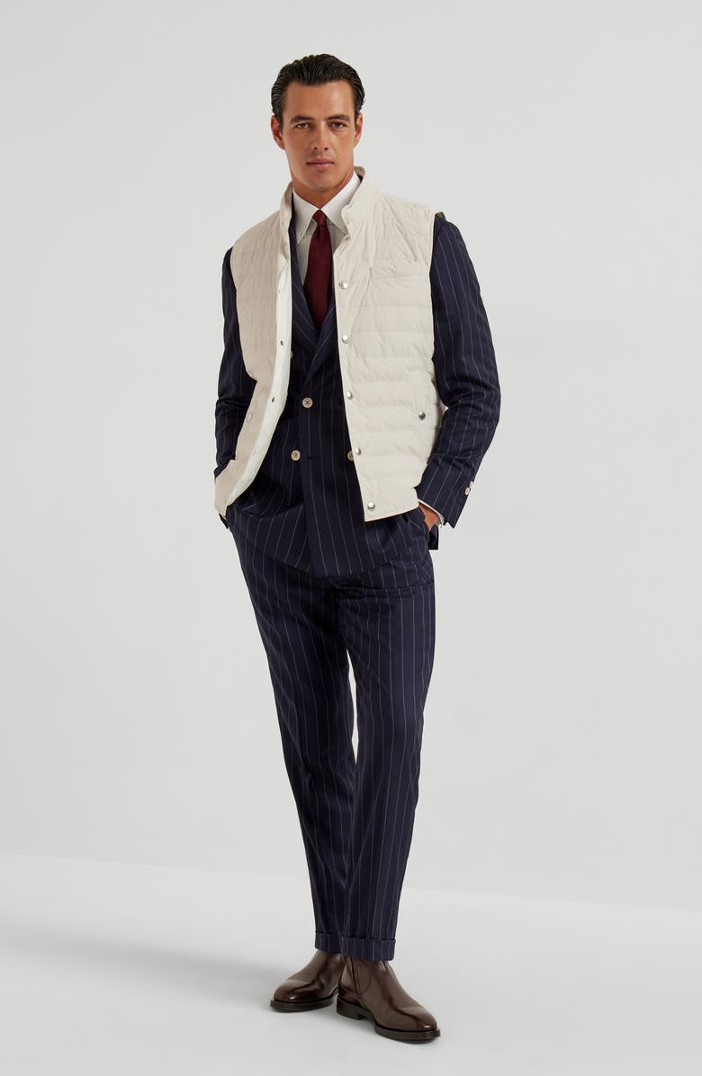 Brunello Cucinelli Lightweight down vest, Alternate, color, Ivory