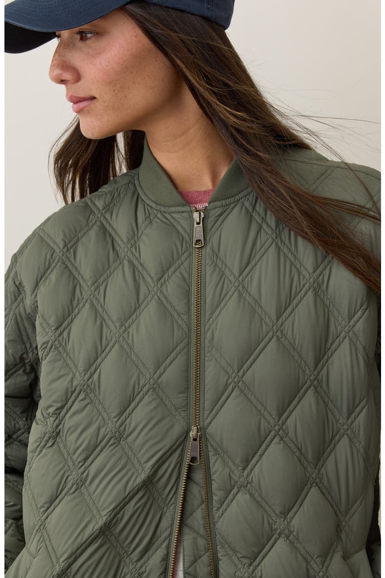 Marina Quilted Bomber Jacket, Alternate, color, OLIVE