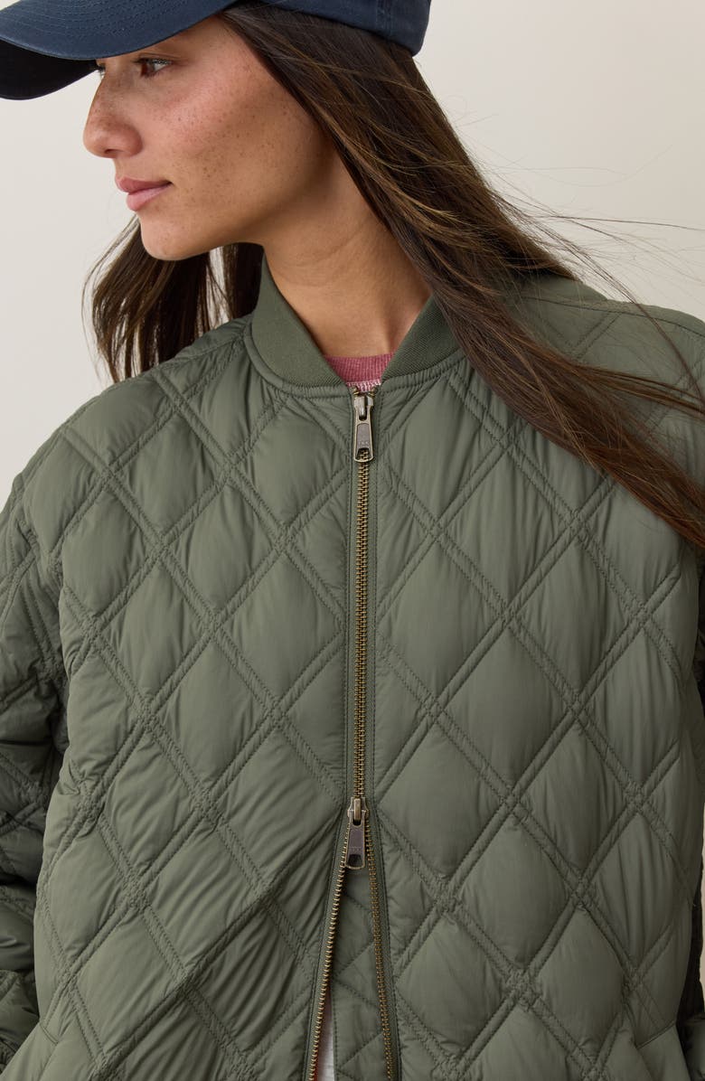 Marine Layer Marina Quilted Bomber Jacket, Alternate, color, Olive