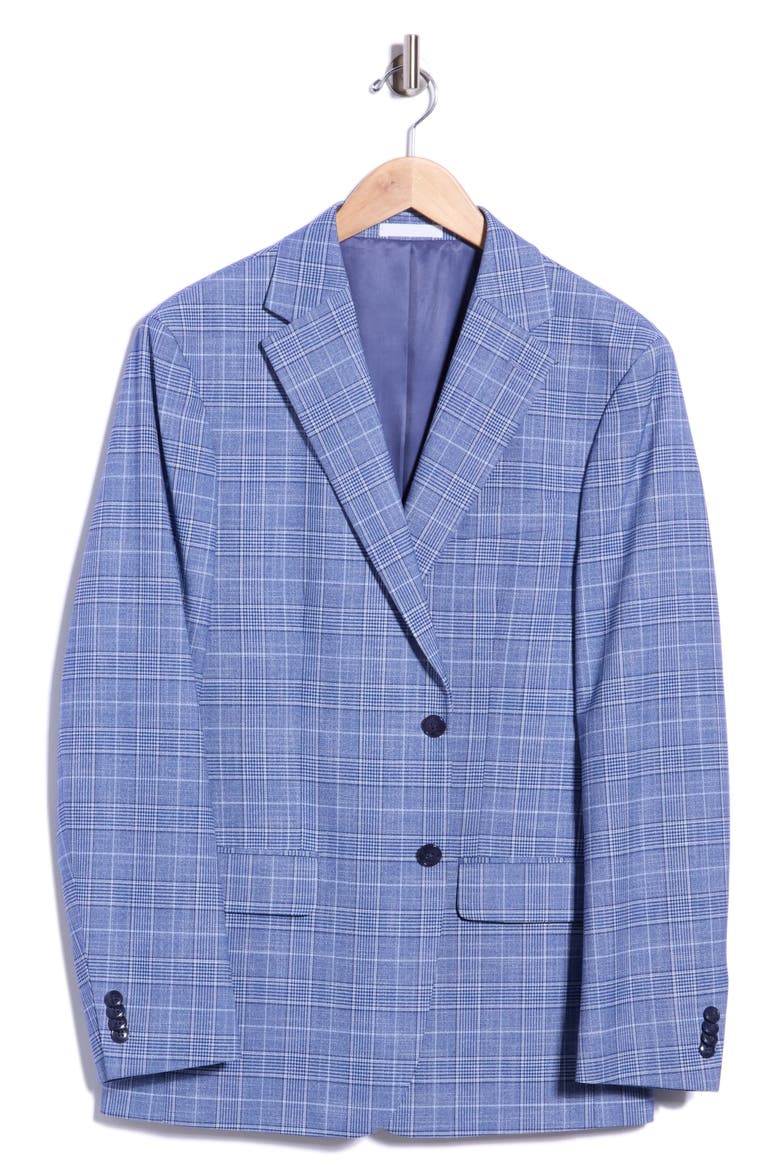Two-Button Notch Lapel Sport Coat, Alternate, color, BLUE/ WHITE