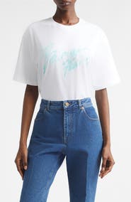 Balmain Brushstroke Paris Logo Graphic T-Shirt