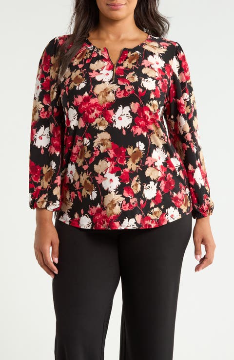Zip Front Pleated Top