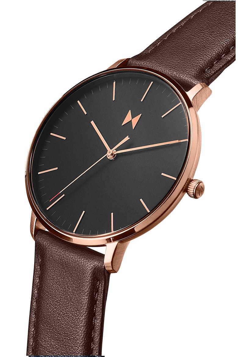 Legacy Slim Leather Strap Watch, 42mm, Alternate, color, BLACK/ BROWN