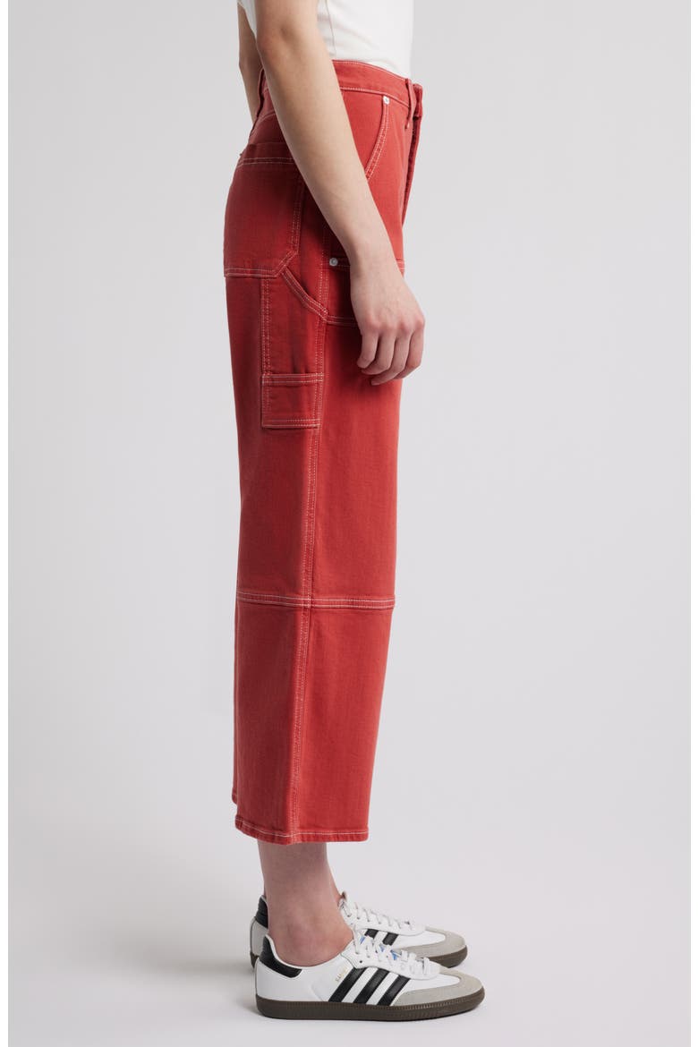 Silverado Ankle Wide Leg Carpenter Jeans, Alternate, color, TERRACOTTA