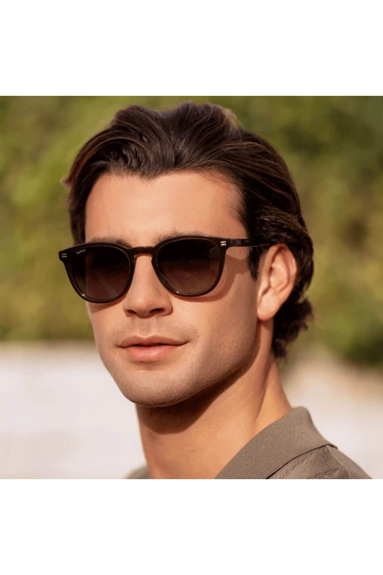 Walker - 50mm Rounded Oval Polarized Sunglasses, Alternate, color, Burnt Cedar Brown