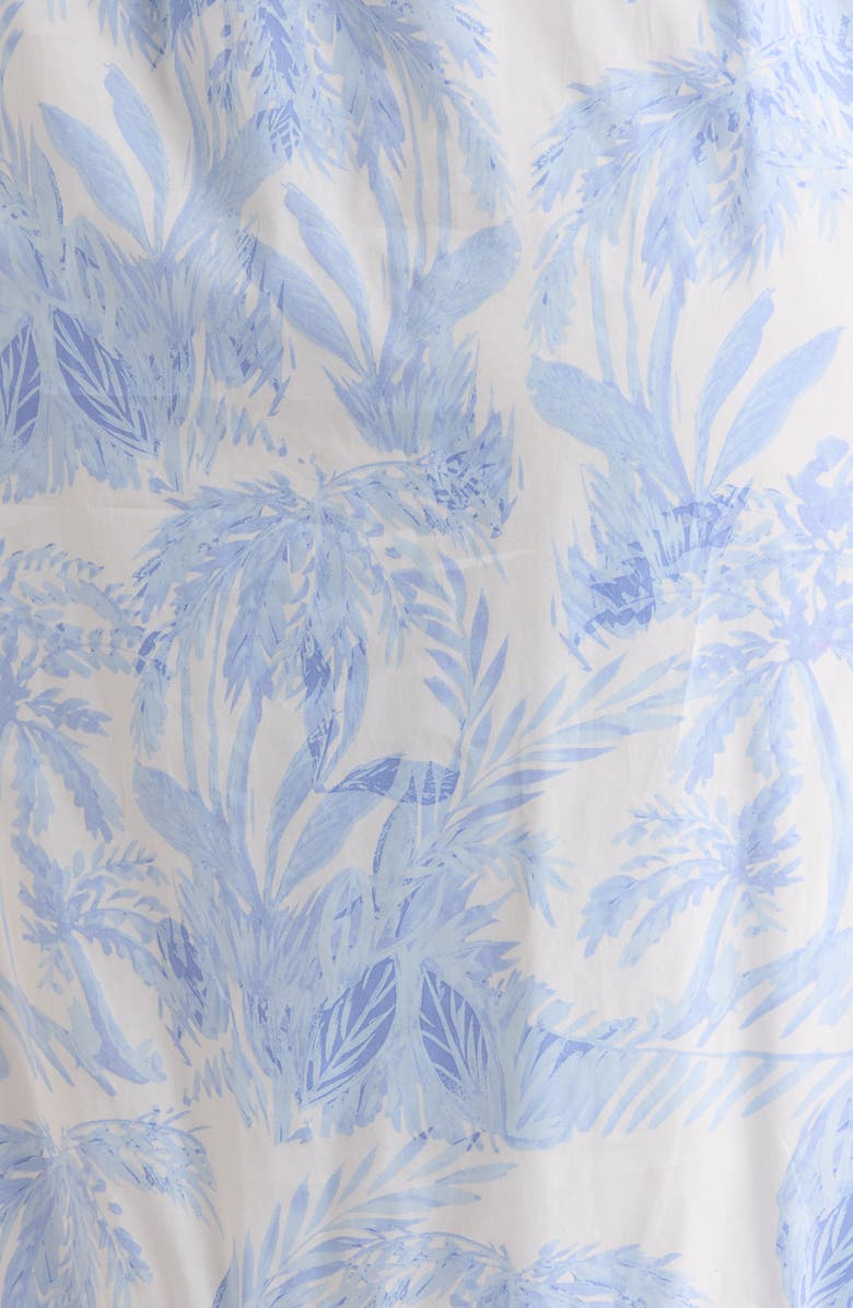 SUGARLIPS Poly Leaf Cileah Ruffle Collar Maxi Dress, Alternate, color, Blue/ White Multi