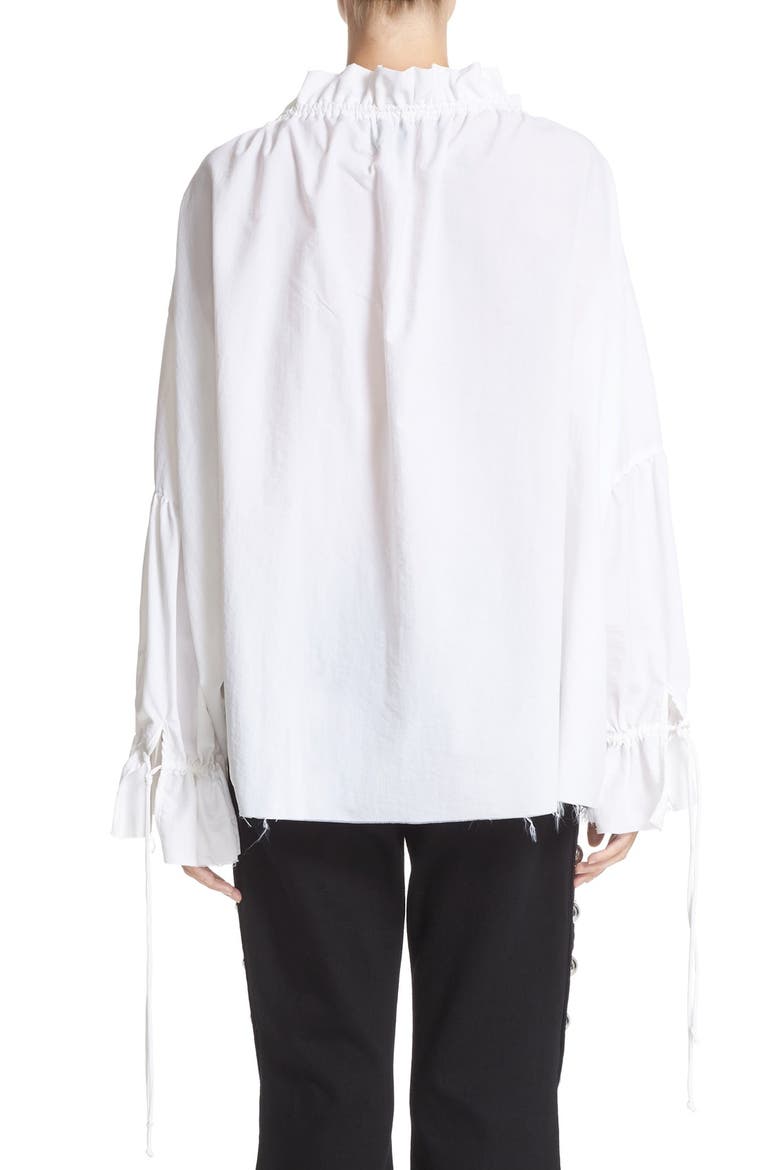 Marques'Almeida Gathered Pirate Top, Alternate, color, WHITE