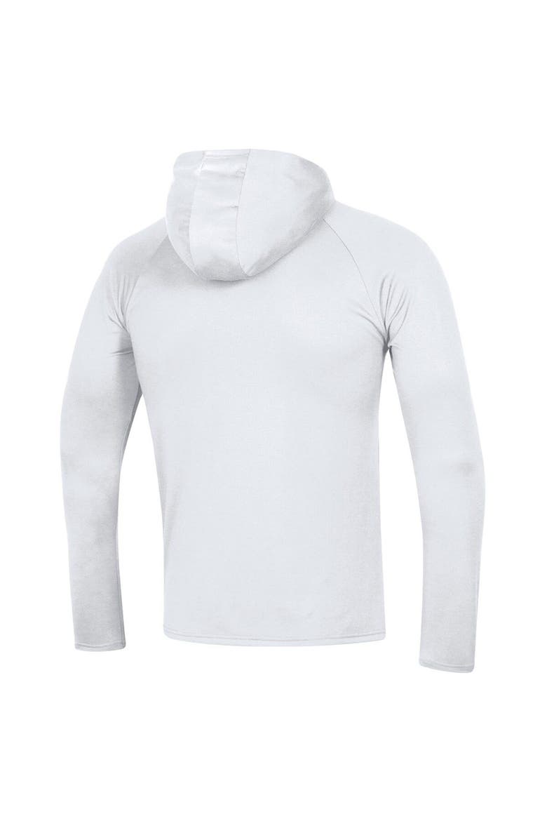 Men's Under Armour  White Maryland Terrapins School Logo Raglan Long Sleeve Hoodie Performance T-Shirt, Alternate, color, White