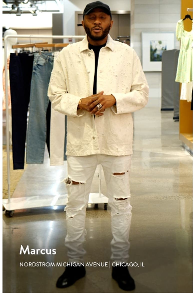 Distressed Cotton Blend Twill Lab Jacket video