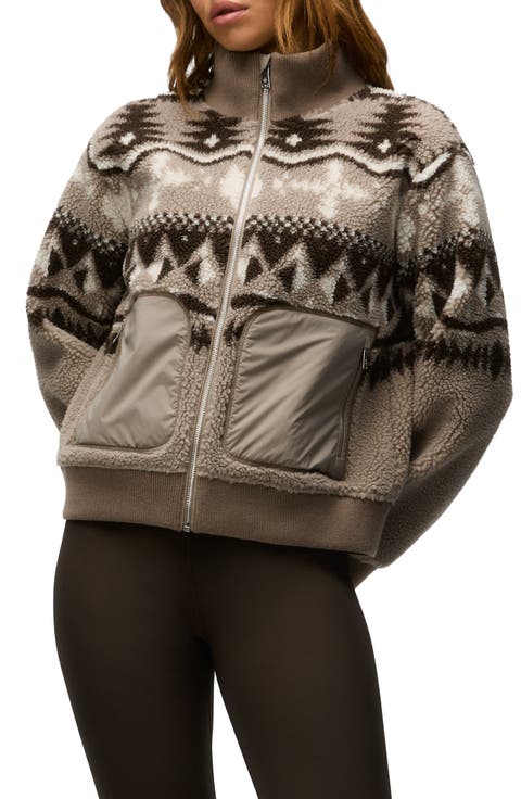Fair Isle High-Pile Fleece Full Zip Jacket