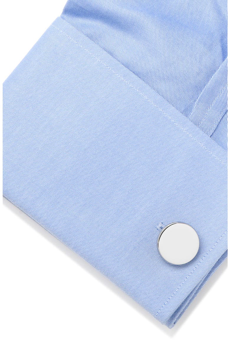 Round Stainless Steel Cuff Links, Alternate, color, SILVER