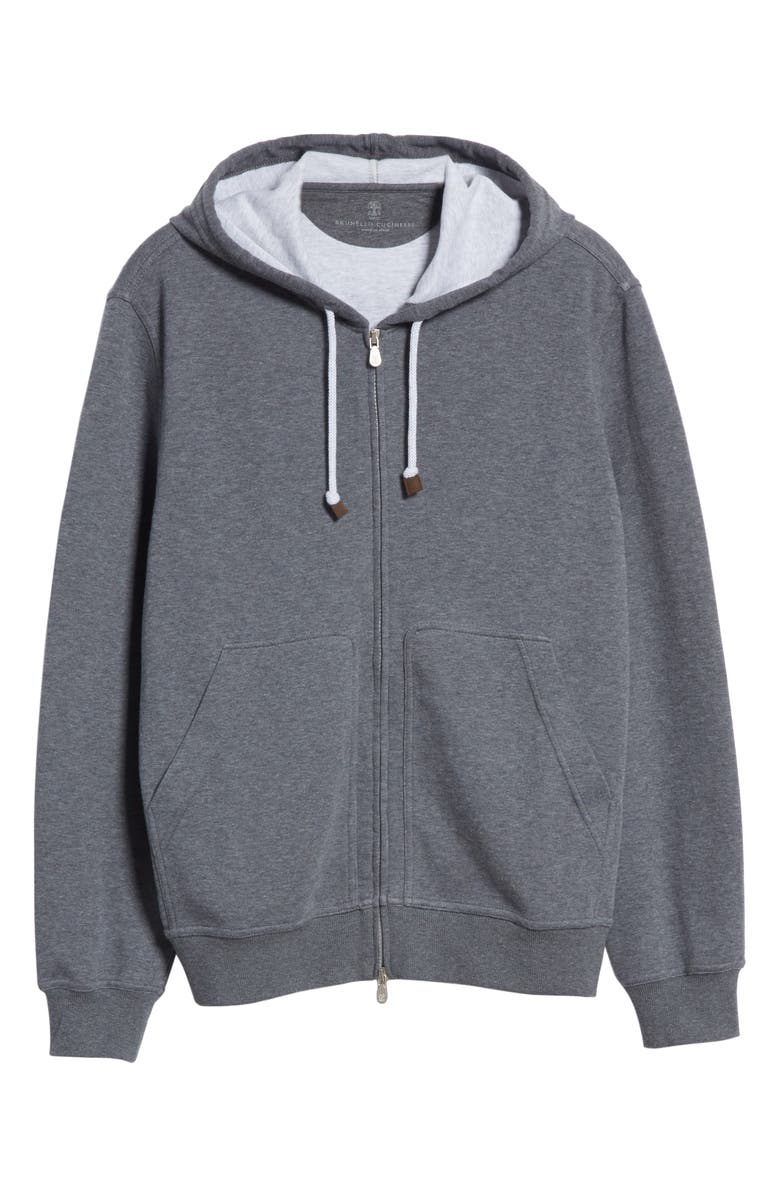 Brunello Cucinelli Leisure Hooded Cotton Blend Sweatshirt, Alternate, color, 