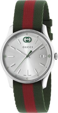 Gucci G-Timeless Nylon Strap Watch, 38mm