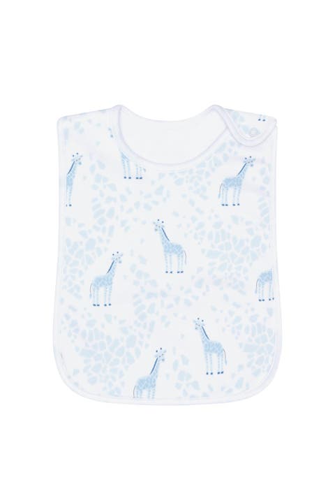 Blue Giraffe Print Feeding Bib - Baby