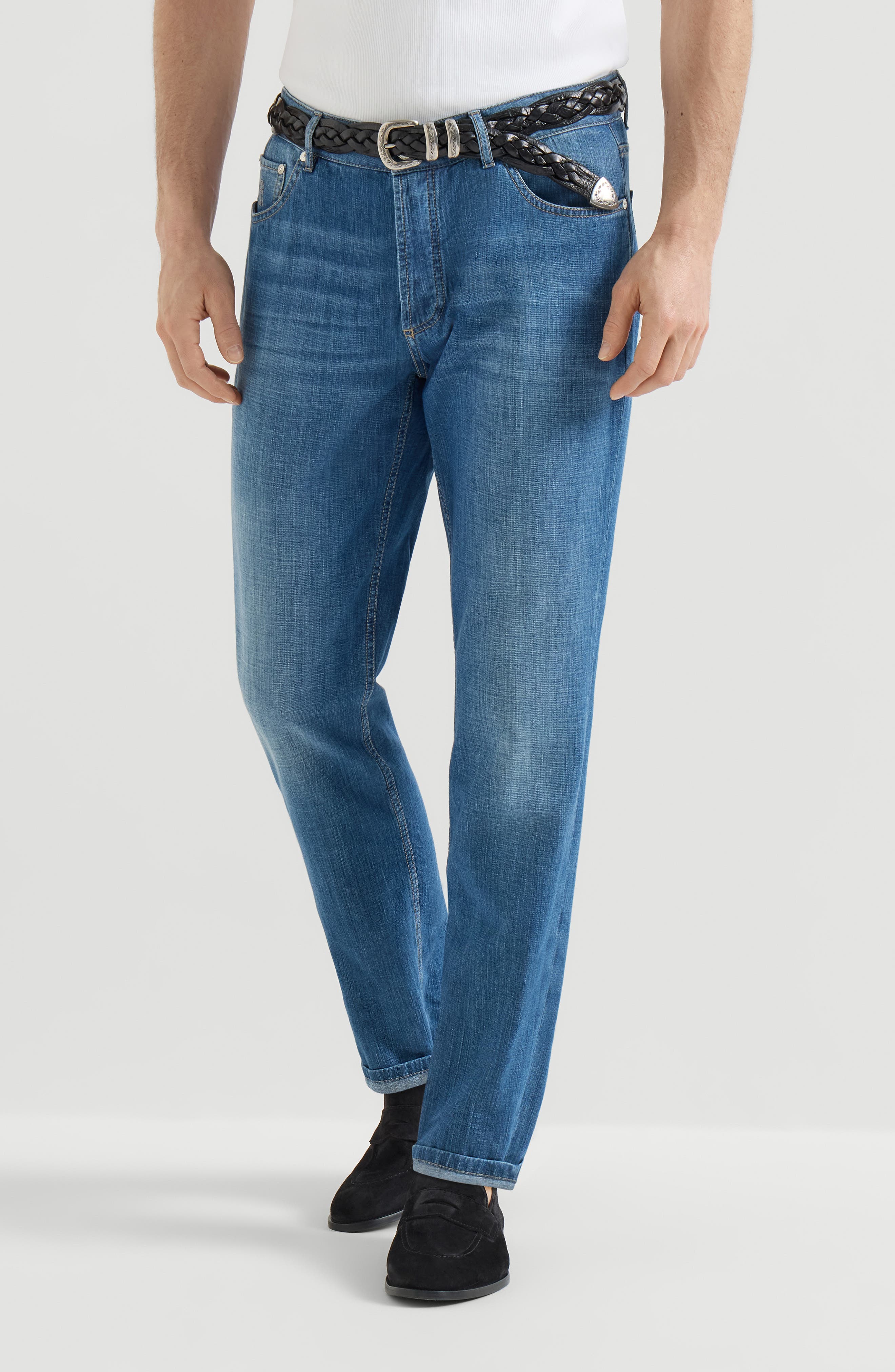 Lightweight denim trousers - image 3