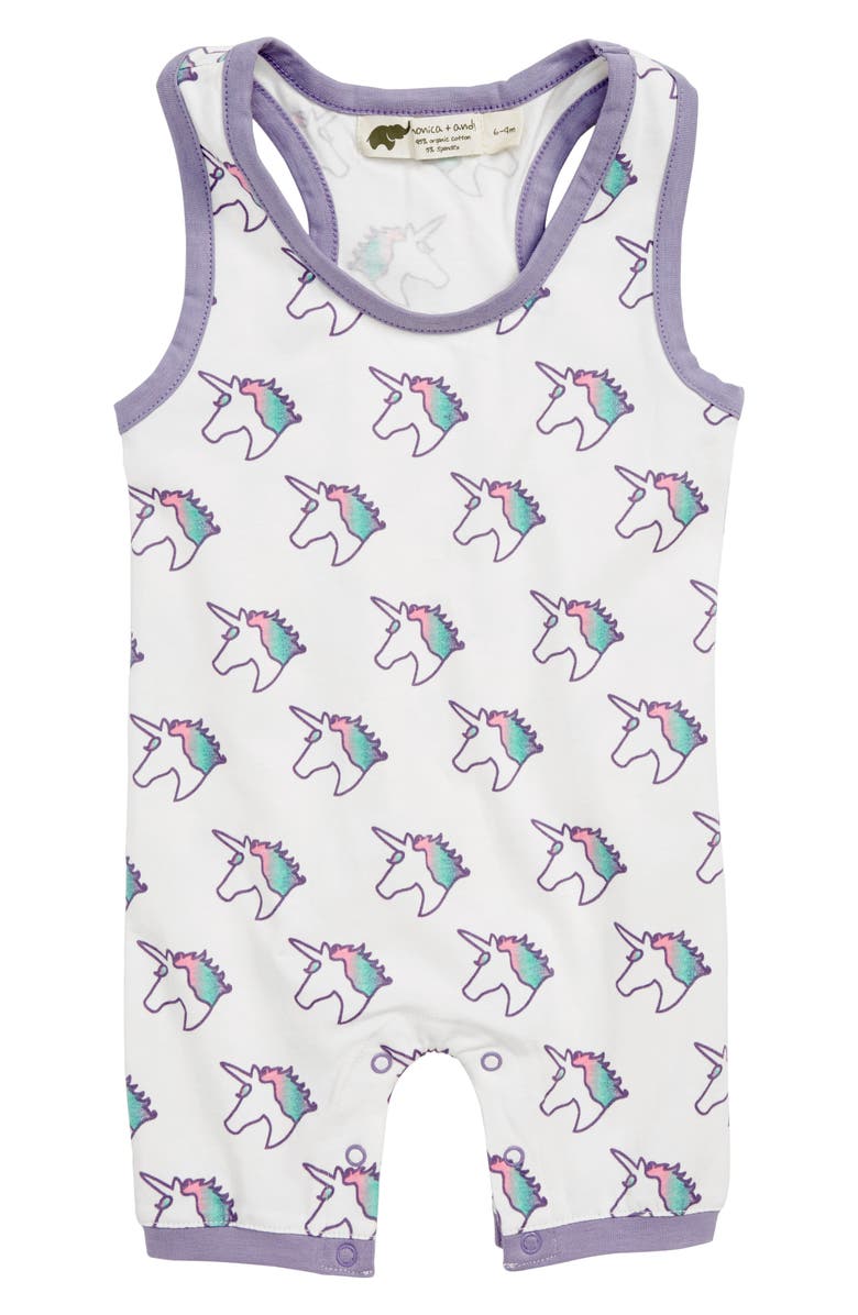 Monica + Andy Stretch Organic Cotton Racerback Shortall, Main, color, Little Magic