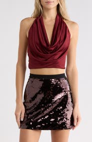 ALICE + OLIVIA Ayanna Cowl Neck Halter Top