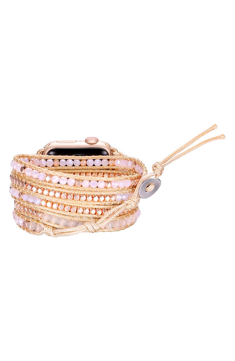 The Posh Tech Beaded Wrap Apple Watch<sup>®</sup> Watchband, Alternate, color,