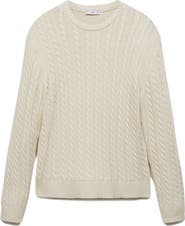 MANGO Cable Stitch Cotton Blend Sweater