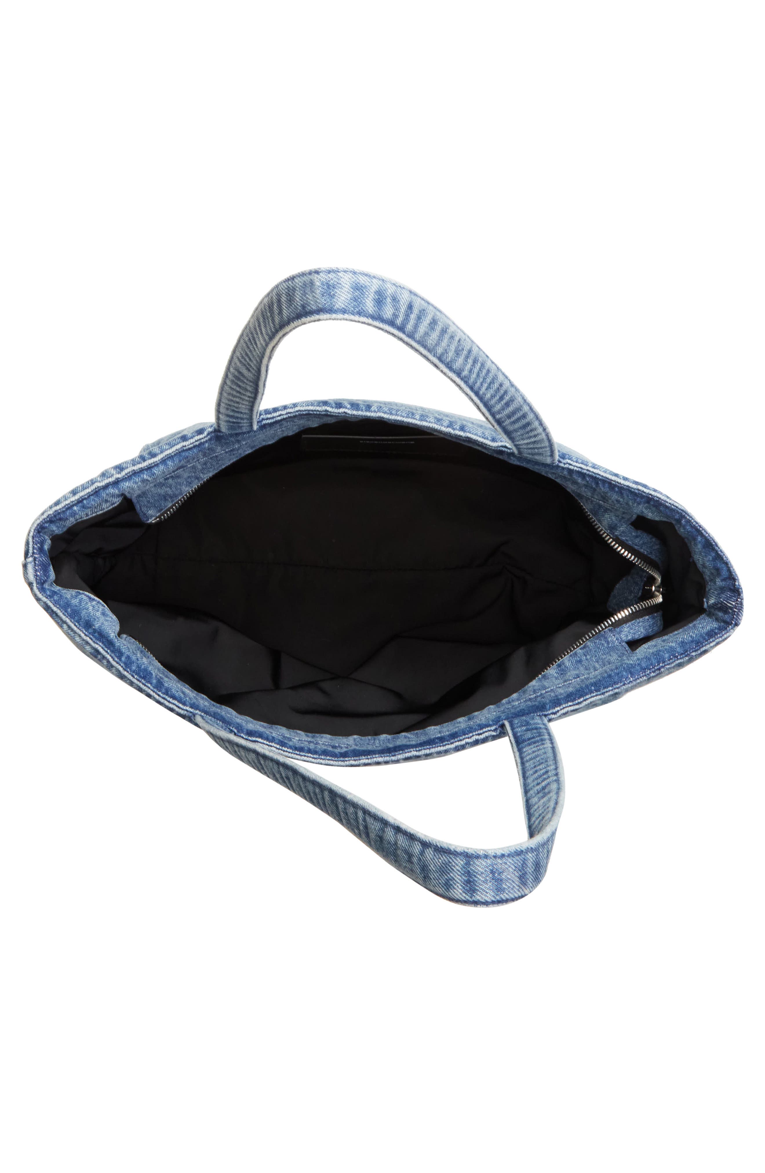 Alexander Wang Medium Punch Denim Tote, Alternate, color, Vintage Medium Indigo
