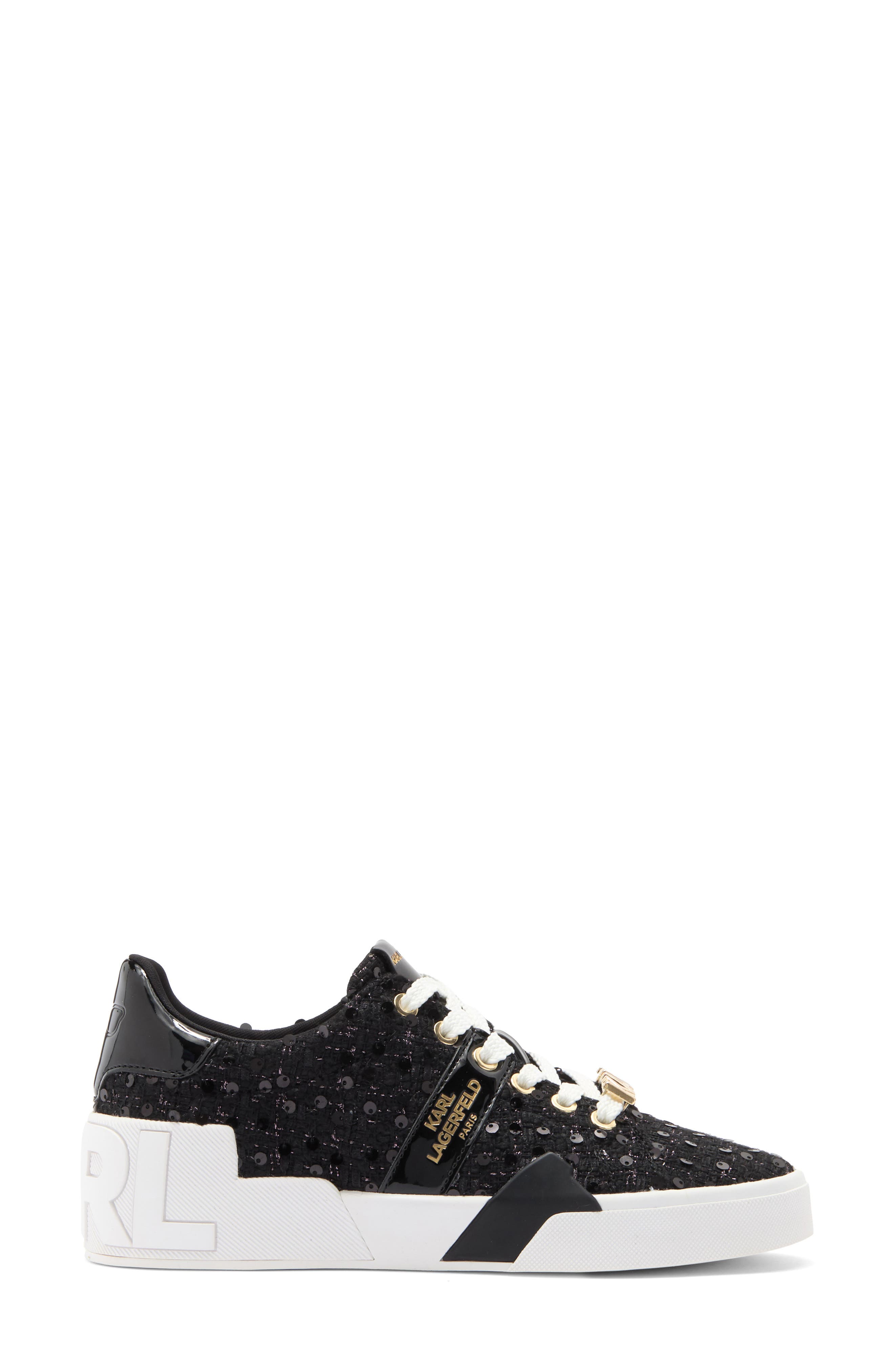 KARL LAGERFELD PARIS Mablyn Lace-Up Sneaker, Alternate, color, Black