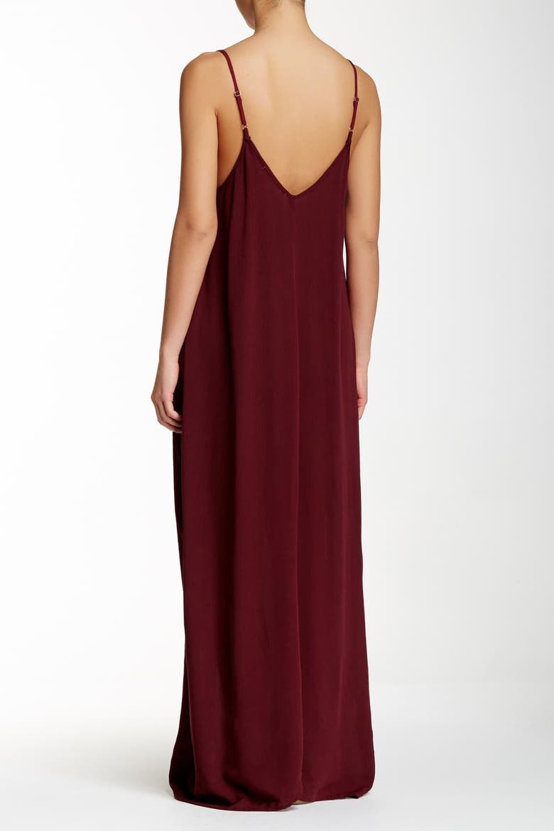 Gauze Maxi Dress, Alternate, color, MERLOT