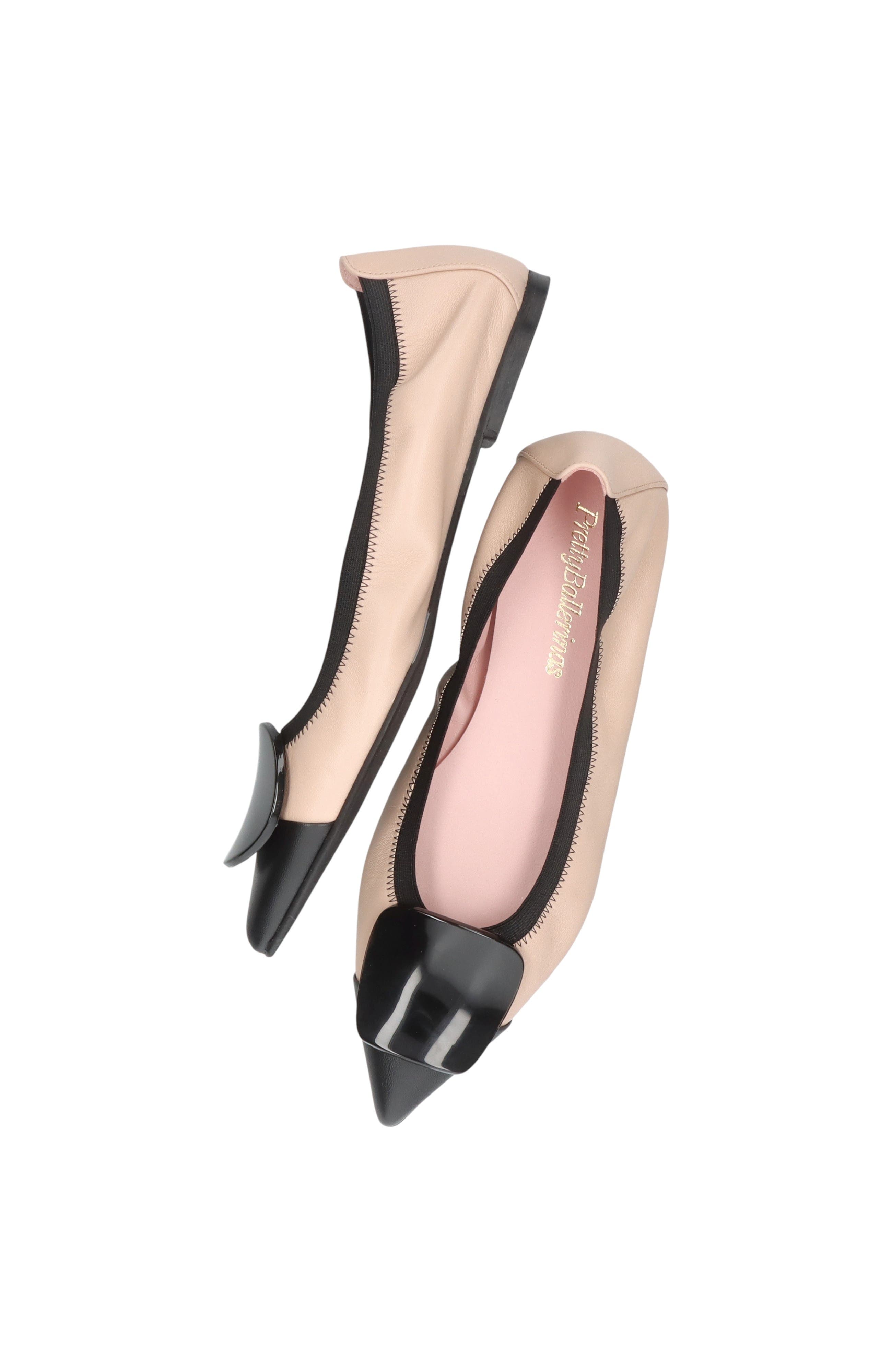 Pretty Ballerinas Pointed Toe Brooch Ballet Flat, Alternate, color, Beige