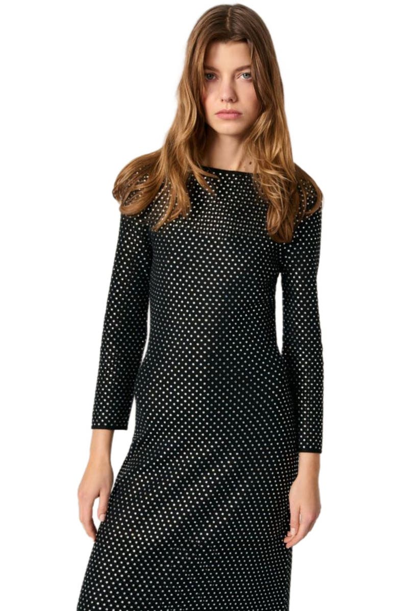 maje Rhinestone maxi dress, Alternate, color, 