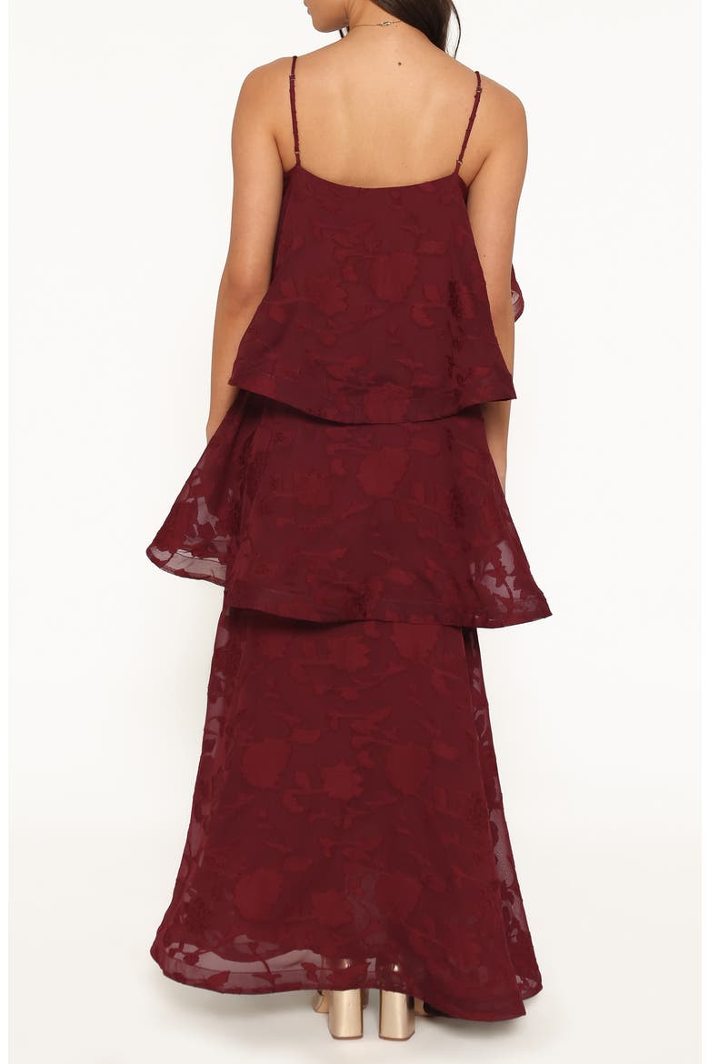Nerissa Tiered Maxi Dress, Alternate, color, BURGUNDY