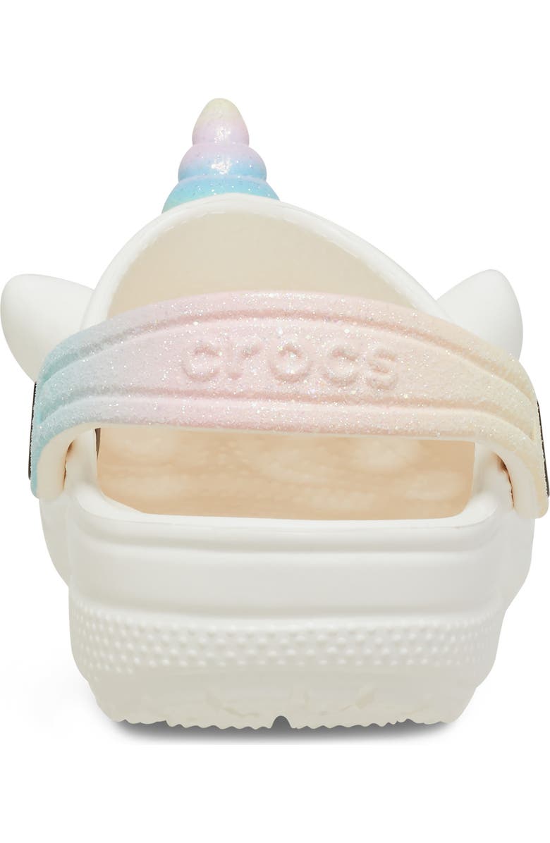 CROCS Classic I Am Rainbow Unicorn Water Friendly Slingback Clog, Alternate, color, Chalk