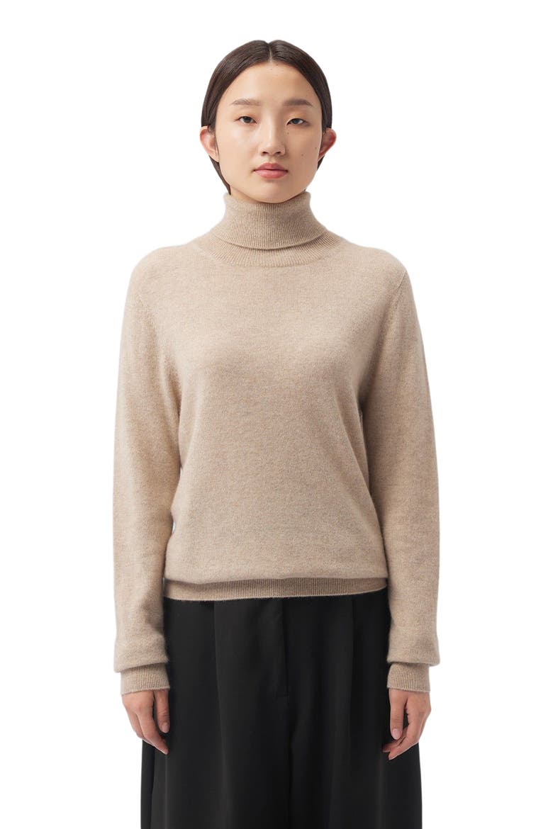 Essential Cashmere Turtleneck Sweater, Alternate, color, warm grey