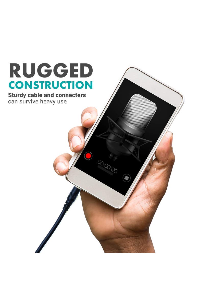 MOVO MC10 3.5mm TRS Female to Male Extension Cable - 10ft, Alternate, color, Black